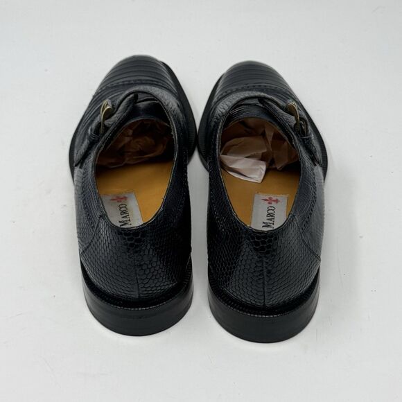 Paolo De Marco Genuine Lizard Monk Strap Dress Shoes Mens 7.5 Blue Cap Toe Spain